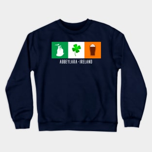 Abbeylara Ireland, Gaelic - Irish Flag Crewneck Sweatshirt